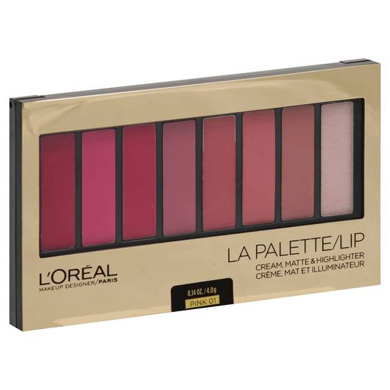 L'oréal Pink 01 La Palette Lip Cream Matte & Highlighter (0.1 oz)