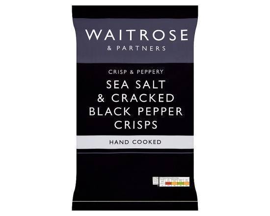 Waitrose & Partners Sea Salt & Cracked Black Pepper Crisps 150g
