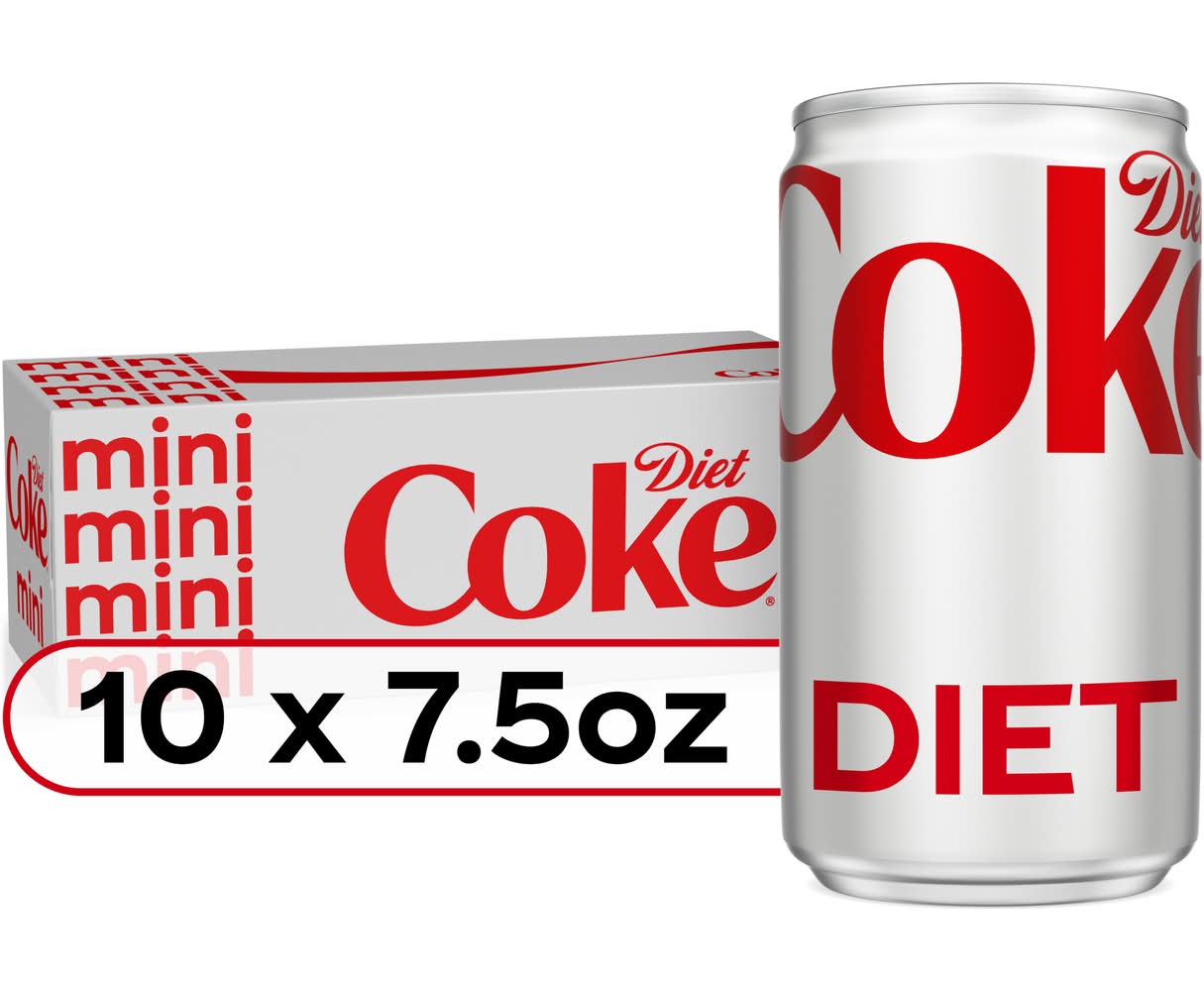 Diet Coke Mini Soda (10 x 7.5 fl oz)