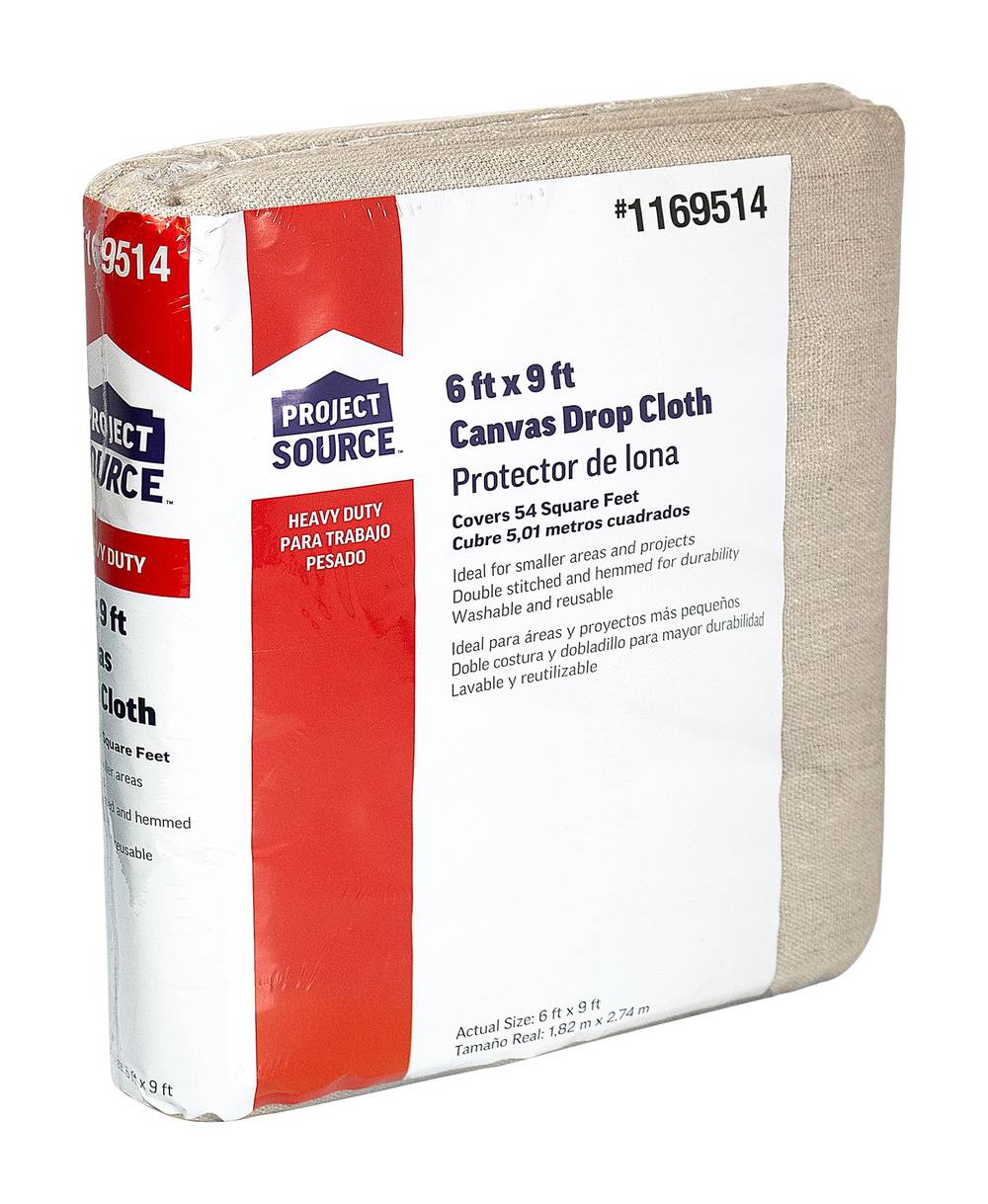 Project Source 8oz Canvas 6-ft x 9-ft Drop Cloth | K-CD69-8PS