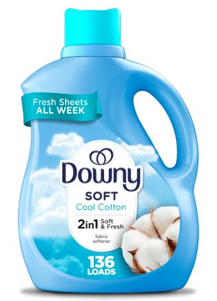 Downy 2 In 1 Soft & Fresh Liquid Fabric Softener 136 Loads, Cool Cotton (100 fl oz)