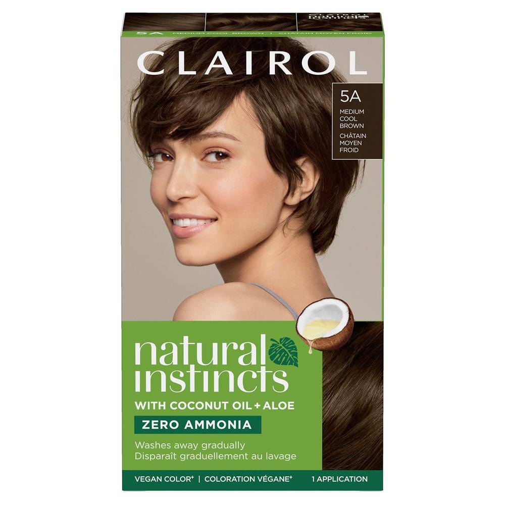 Clairol Natural Instincts Semi-Permanent Hair Color, 5A Medium Cool Brown