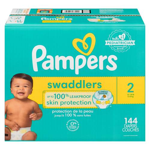 Pampers Swaddlers Diapers Super Econo, Size 2 (144 ct)