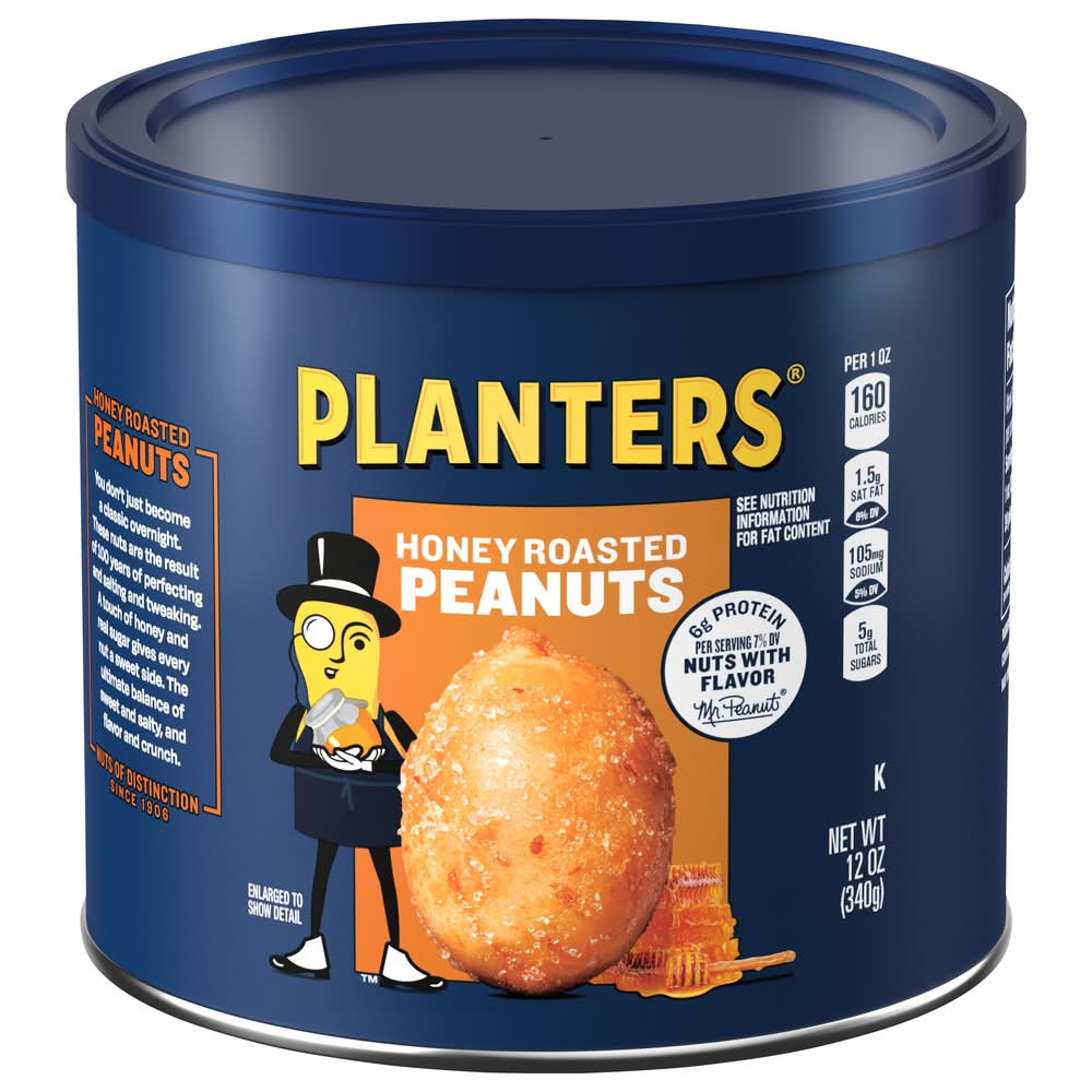 Planters Peanuts, Honey Roasted (12 oz)