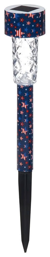 Patriotic Print Solar Powered Garden Stake 2 Assorted Designs
