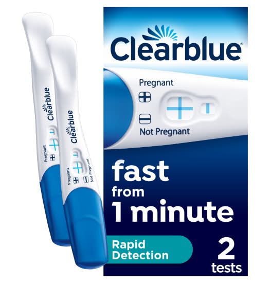 Clearblue Rapid Detection Fast Result From 1 Minute Pregnancy Test (2 pack)