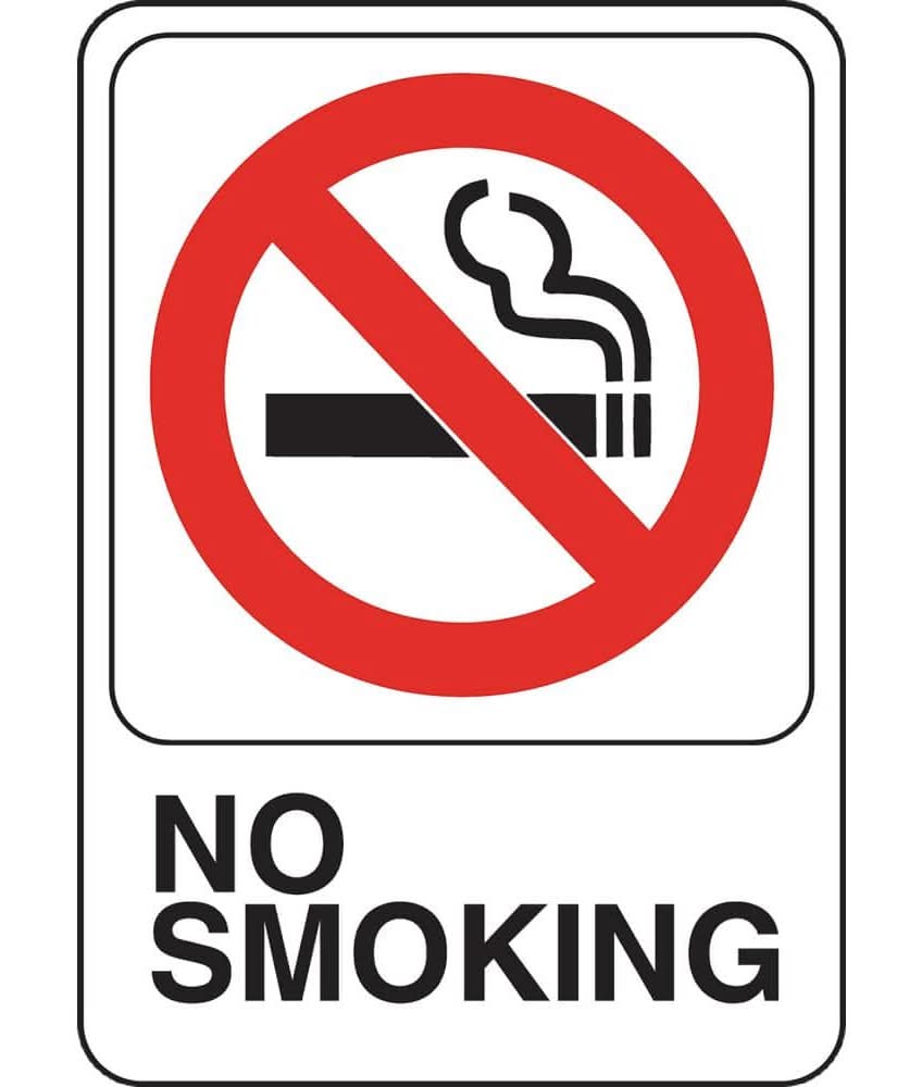 Everbilt 5 In. X 7 In. Plastic No Smoking Sign