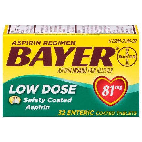 Bayer Aspirin Low Dose 81 mg Safety Coated Tablets - 300.0 ea