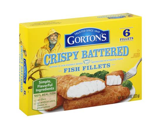 Gorton's · Crispy Battered Fish Fillets (6 x 1.9 oz)