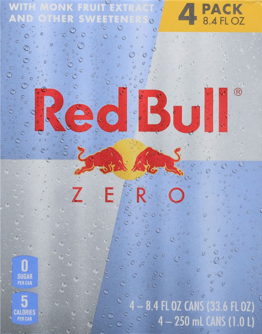 Red Bull Zero Sugar Energy Drink (4 x 8.4 fl oz)
