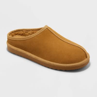 Goodfellow & Co. Mens Cruz Genuine Suede Clog Slippers, Men, Size 10, Brown