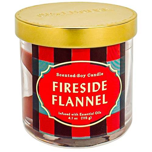 4.1oz Core Lidded Glass Jar Candle Fireside Flannel Orange - Opalhouse™