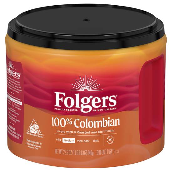 Folgers 100% Colombian Medium Roast Ground Coffee (22.6 oz)