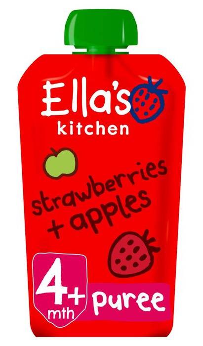 Ella's Kitchen Organic Strawberries And Apples Baby Pouch 4+ Months 120g (376770)