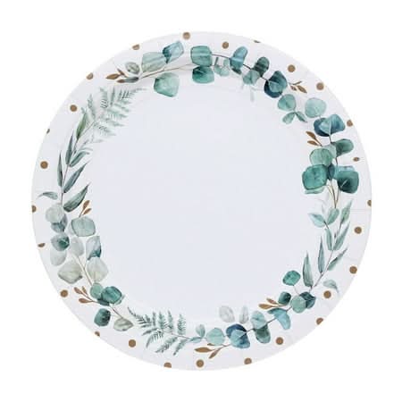 Greenery Paper Plates, 7"