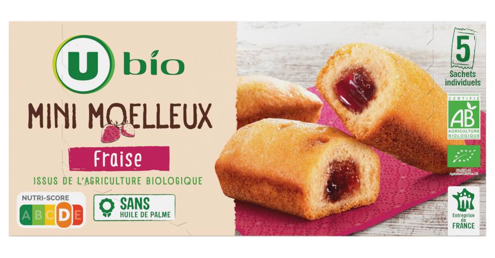 U Bio - Gâteaux mini moelleux fourré fraise (5)