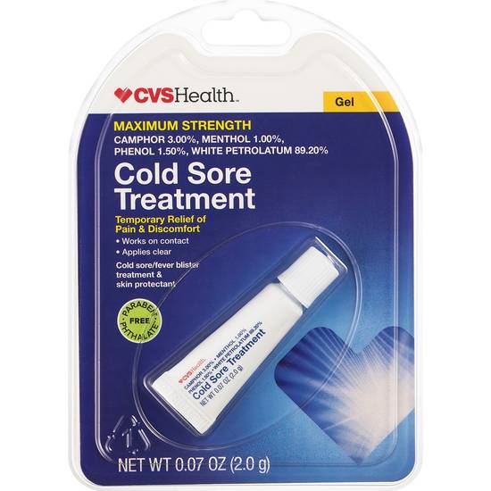 CVS Health Maximum Strength Cold Sore Treatment Gel, 0.07 OZ