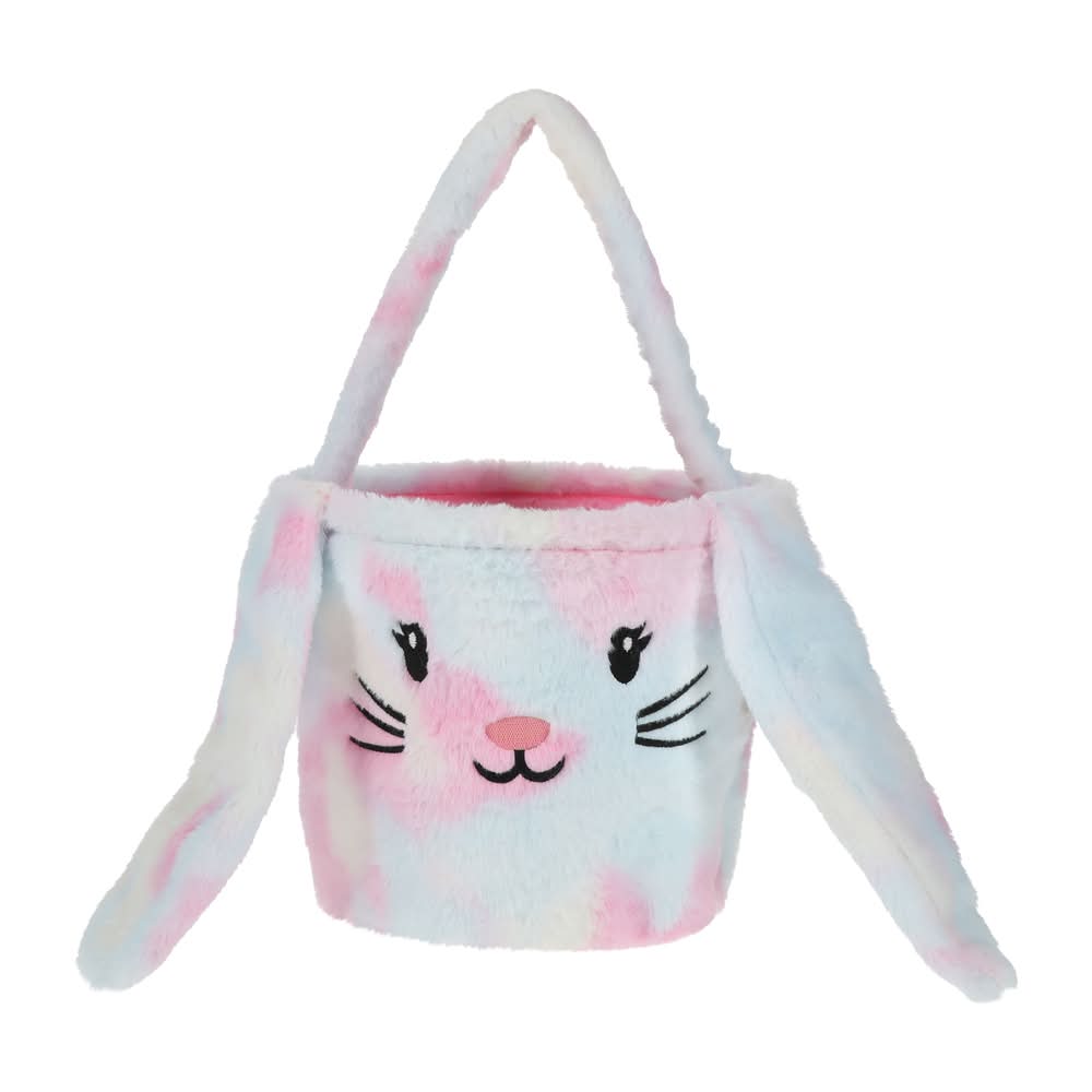 Easter Fur Bunny Basket Pink