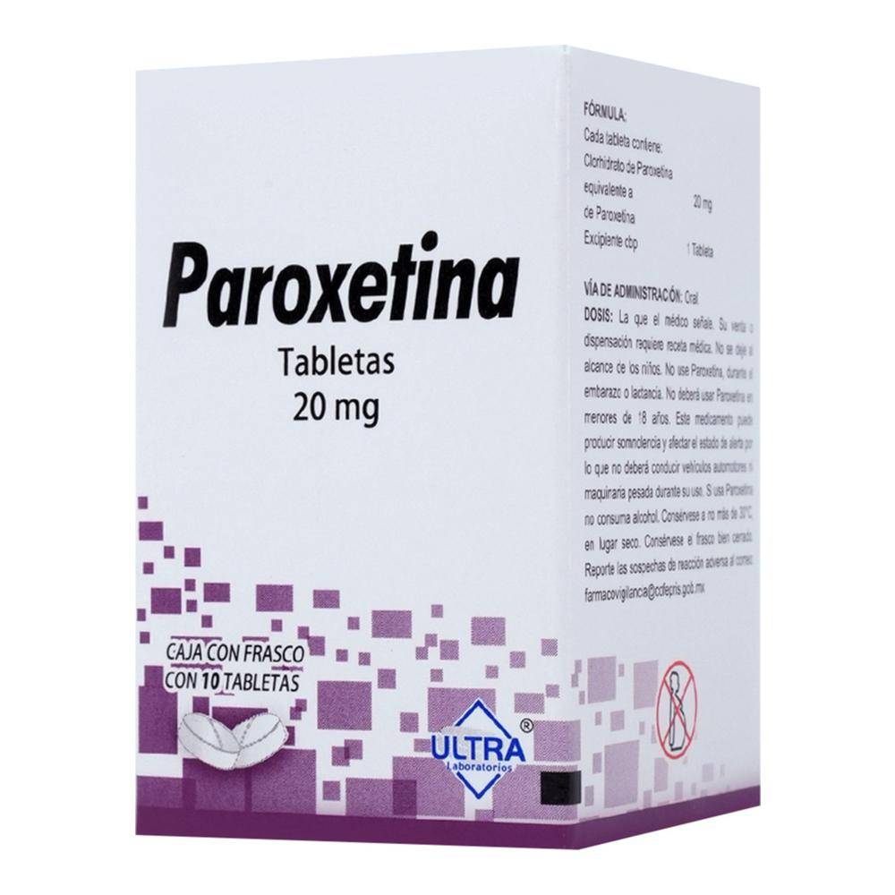Ultra paroxetina tabletas 20 mg (10 piezas)