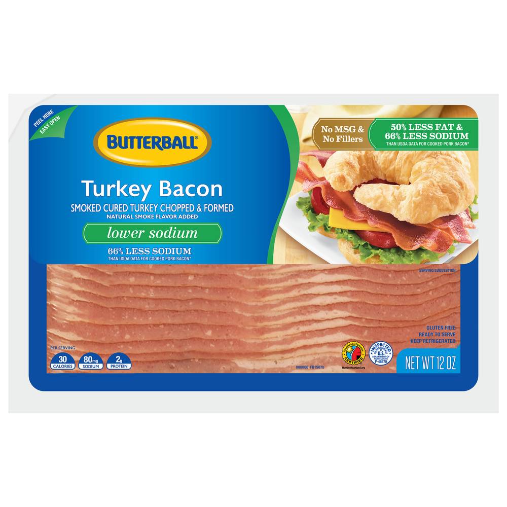 Butterball Lower Sodium Turkey Bacon (12 oz)