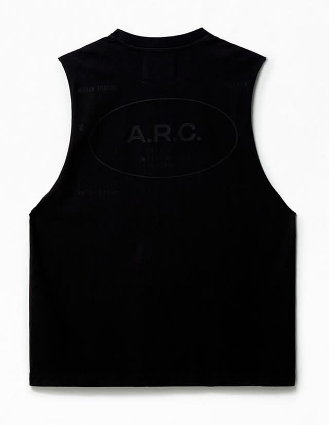 A.R.C. Men's Vintage Wash Comfort Cut Off Muscle T-Shirt Washed Black S