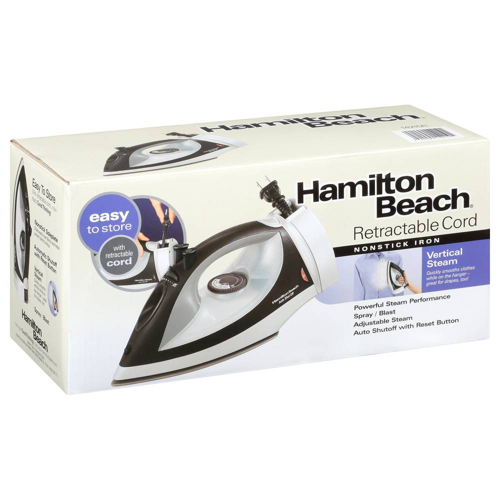 Hamilton Beach Retractable Cord Nonstick Iron Vertical Steam