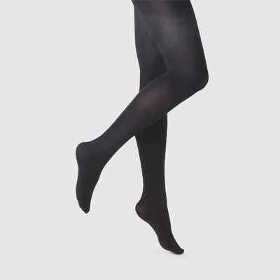 A New Day 80D Super Opaque High Waisted Nylon Spandex Tights, Women, L-XL, Black