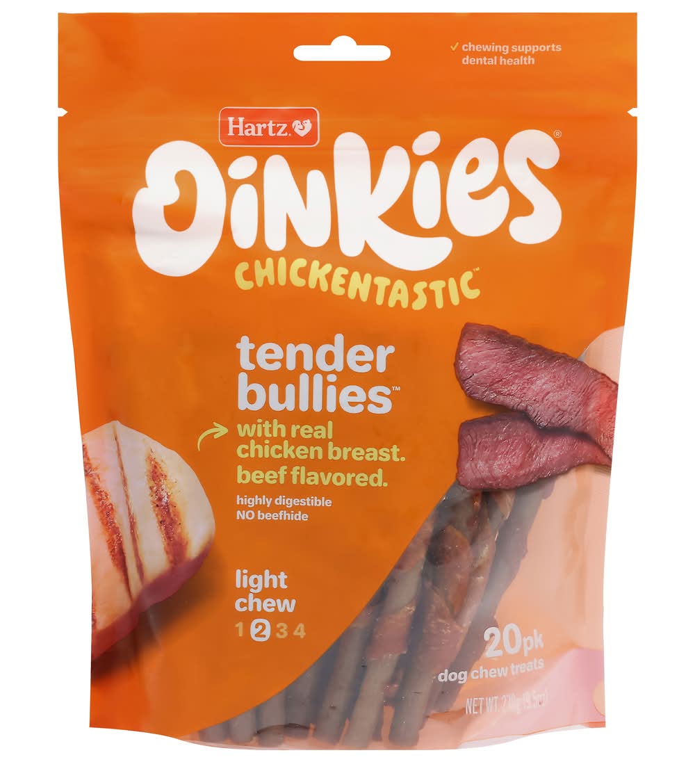 Oinkies Tender Bullies Dog Chew Treats, Beef (9.5 oz, 20 ct)
