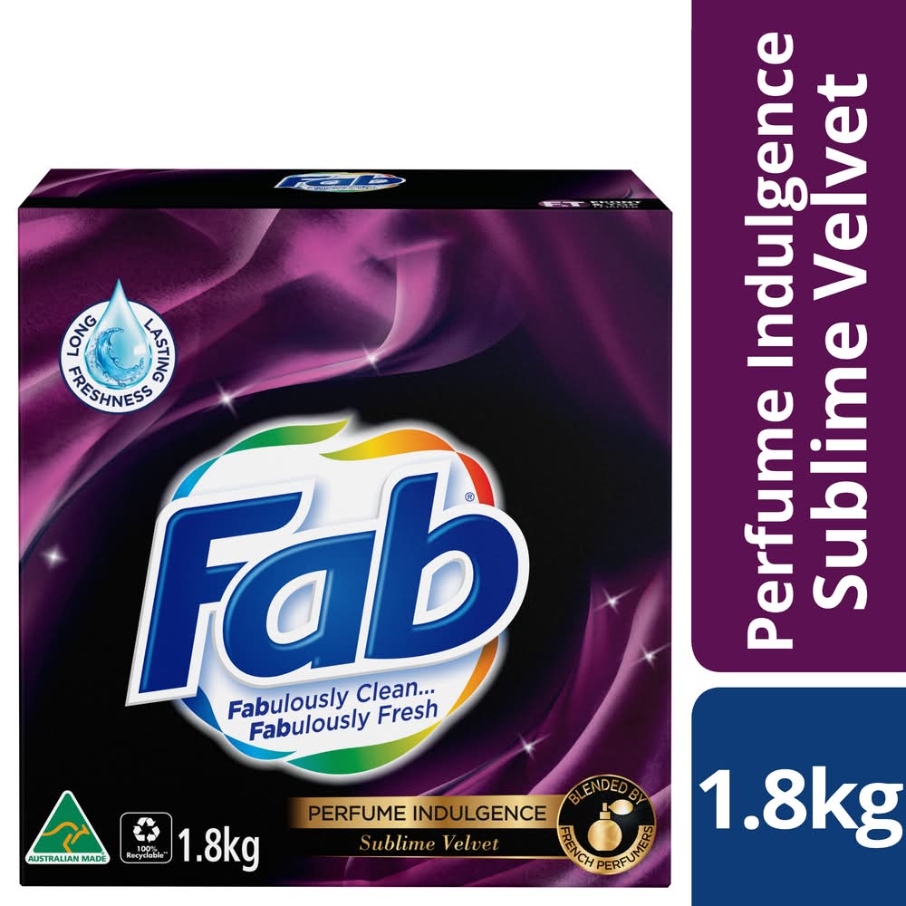 Fab Perfume Indulgence Laundry Washing Powder, Sublime Velvet (1.8kg)