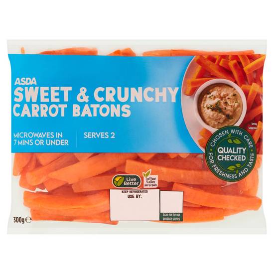 Asda Sweet & Crunchy Carrot Batons 300g