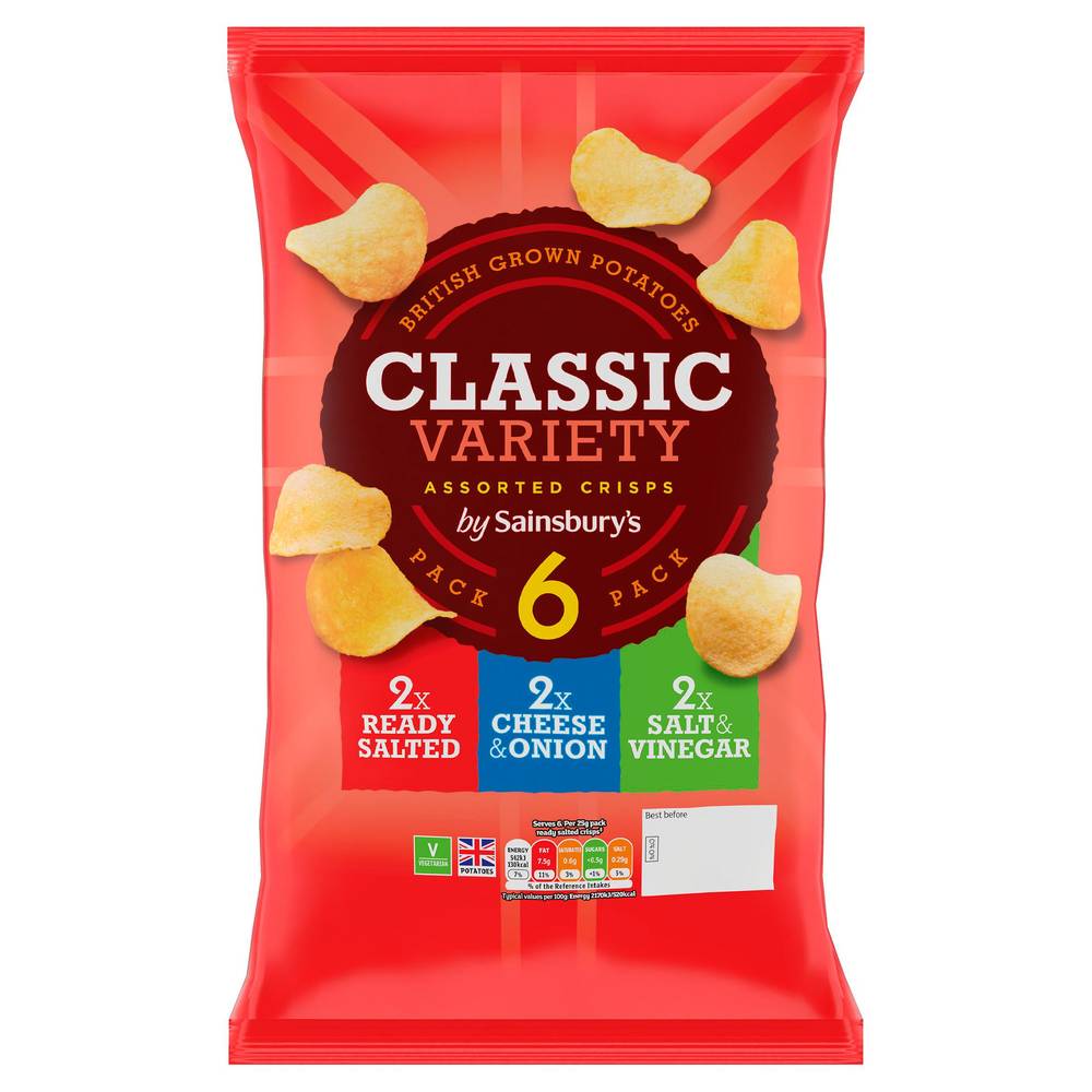 Sainsbury's Assorted Crisps 6x25g