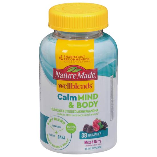 Nature Made Wellblends Mixed Berry Calm Mind & Body Gummies (30 ct)