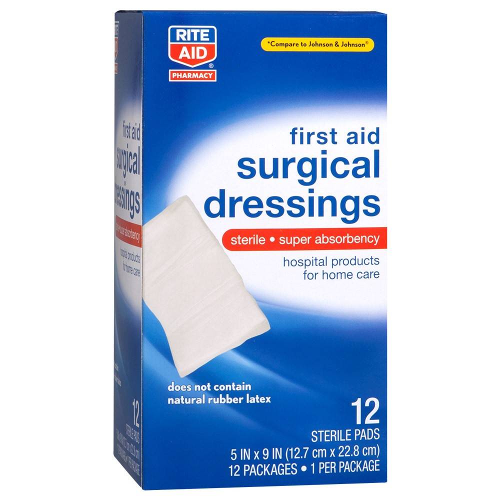 Rite Aid Brand Sterile Surgical Dressings Pads (12 ct)