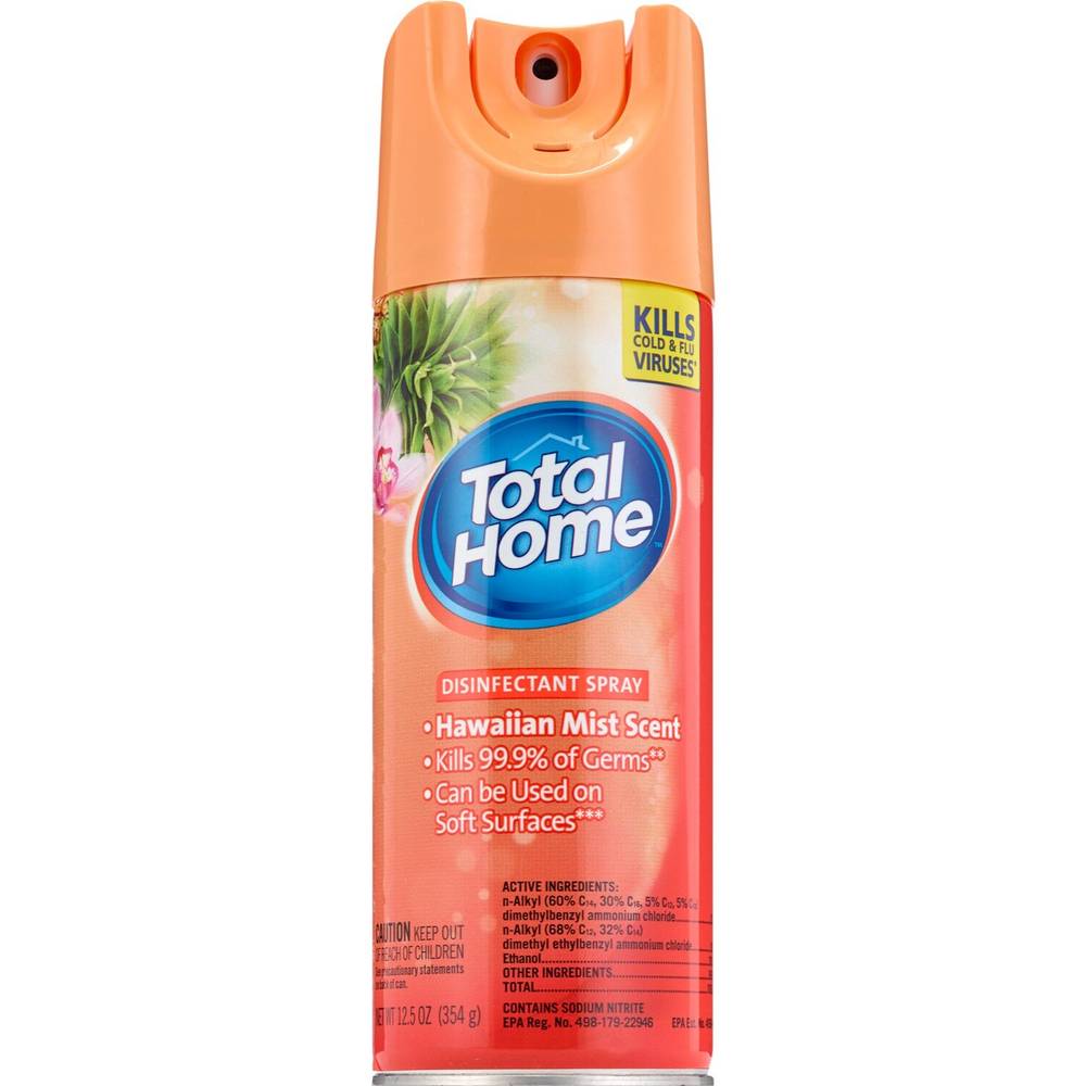 Total Home Disinfectant Spray, Hawaiian Mist Scent, 12.5 Oz