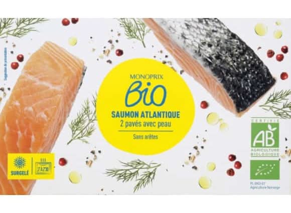Monoprix Bio - Filets de saumon de l'atlantique avec peau surgelés (2)