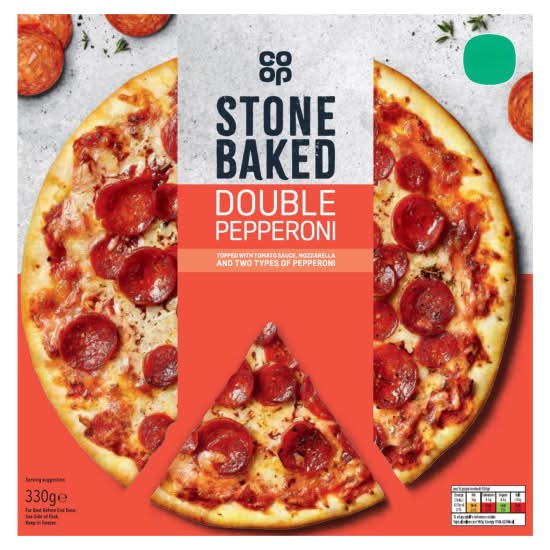 Co-op Double Pepperoni, Stonebaked Pizza (330g)
