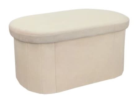 Oval Velvet Ottoman Cream