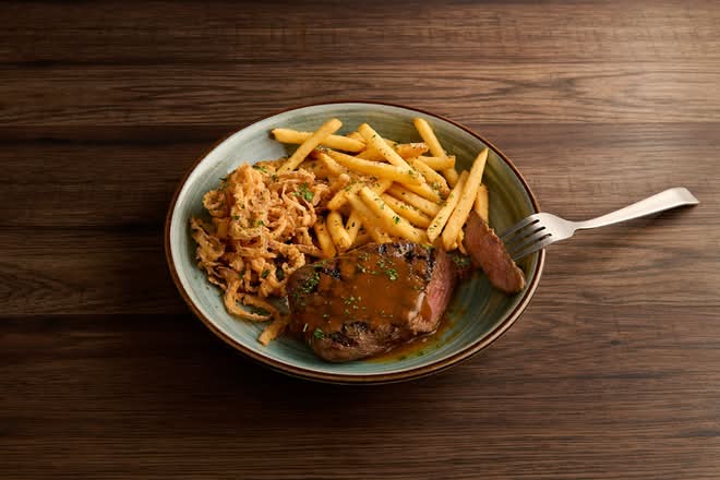 Steak Frites with Marsala Wine Sauce*