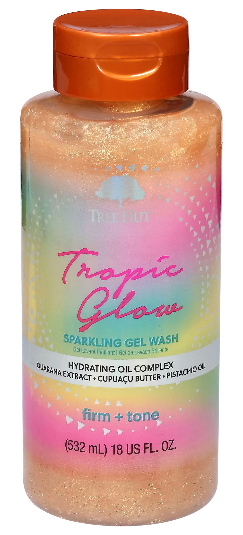 Tree Hut Tropic Glow Sparkling Gel Body Wash, Almond-Golden Amber-Australian Sandalwood (18 fl oz)