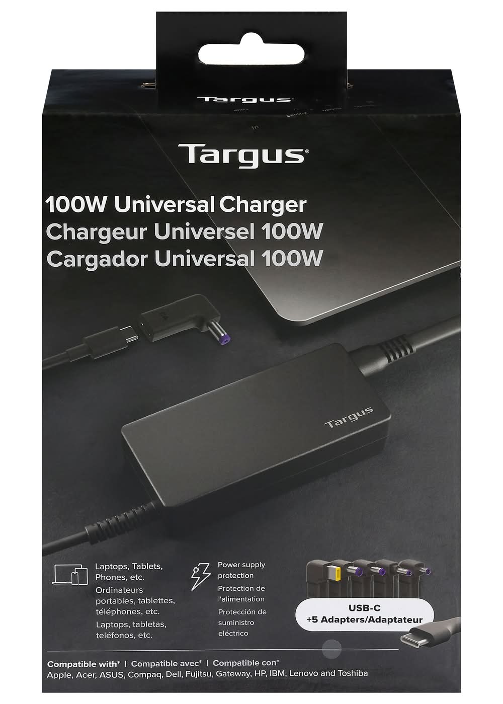 Targus Universal Charger Including All Usb C Devices, Black