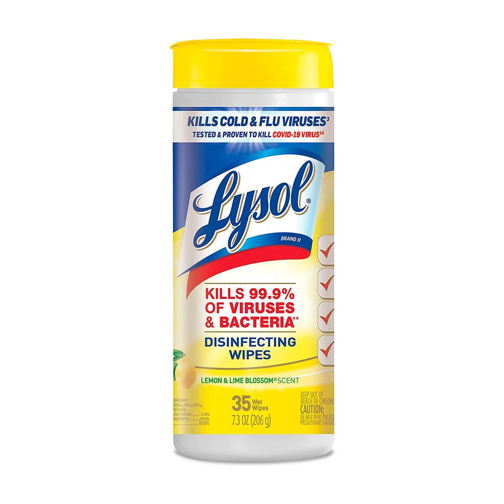 Lysol Disinfecting Wipes Lemon and Lime Blossom, 35 CT