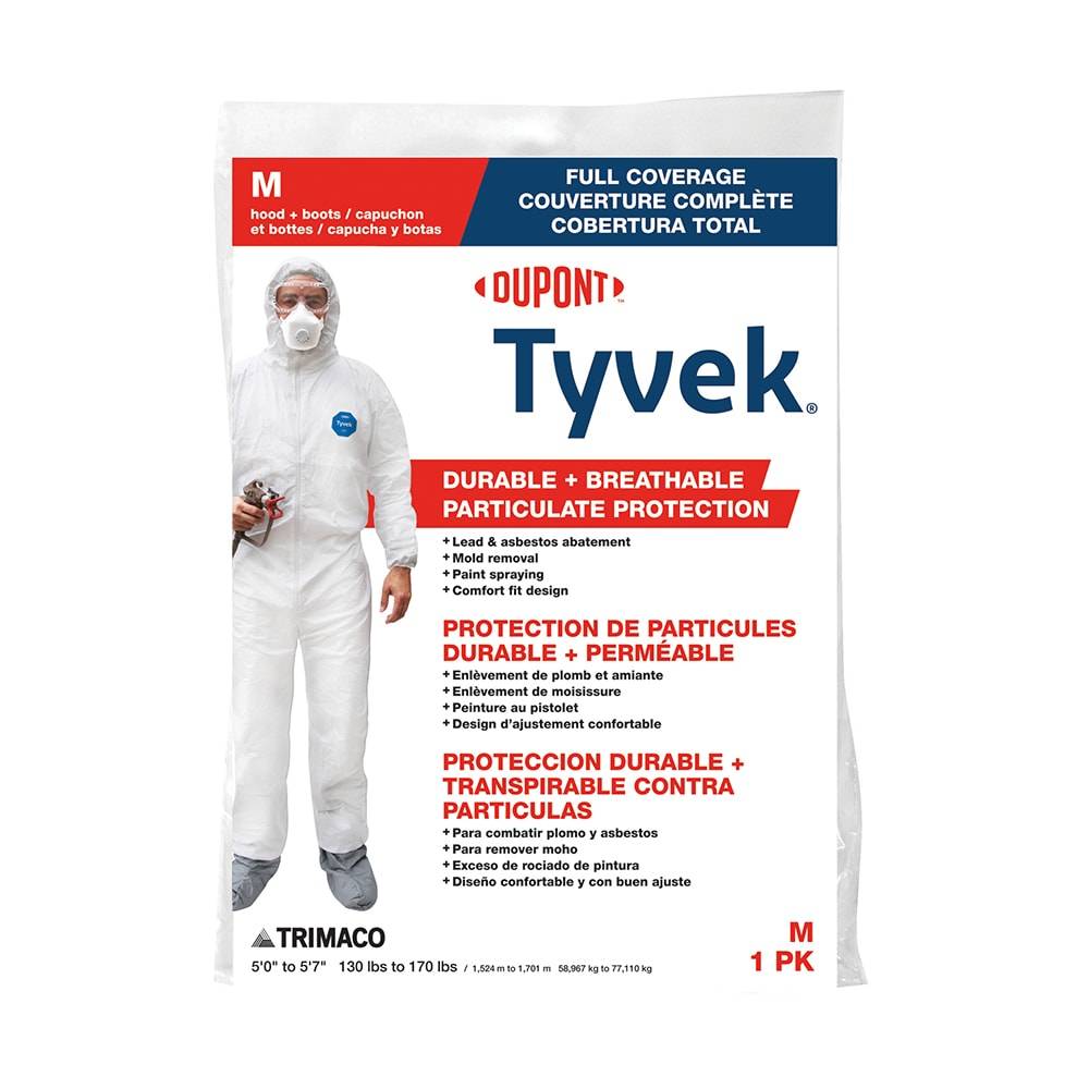 Trimaco Adult Unisex White Long Sleeve Coverall (Medium) | 143231-6LWS