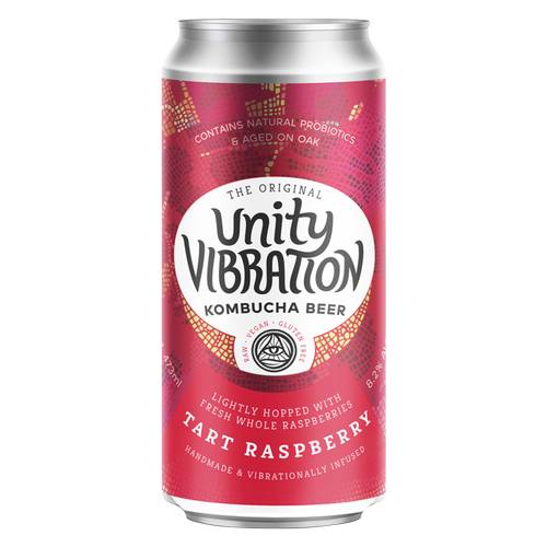 Unity Vibration Tart Raspberry Kombucha Beer (16 fl oz)