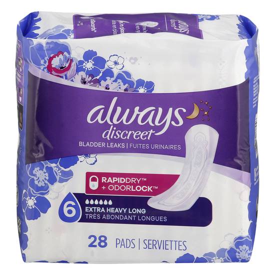 Always Postpartum Pads Extra Heavy Long Up To 100% Bladder Leak Protection