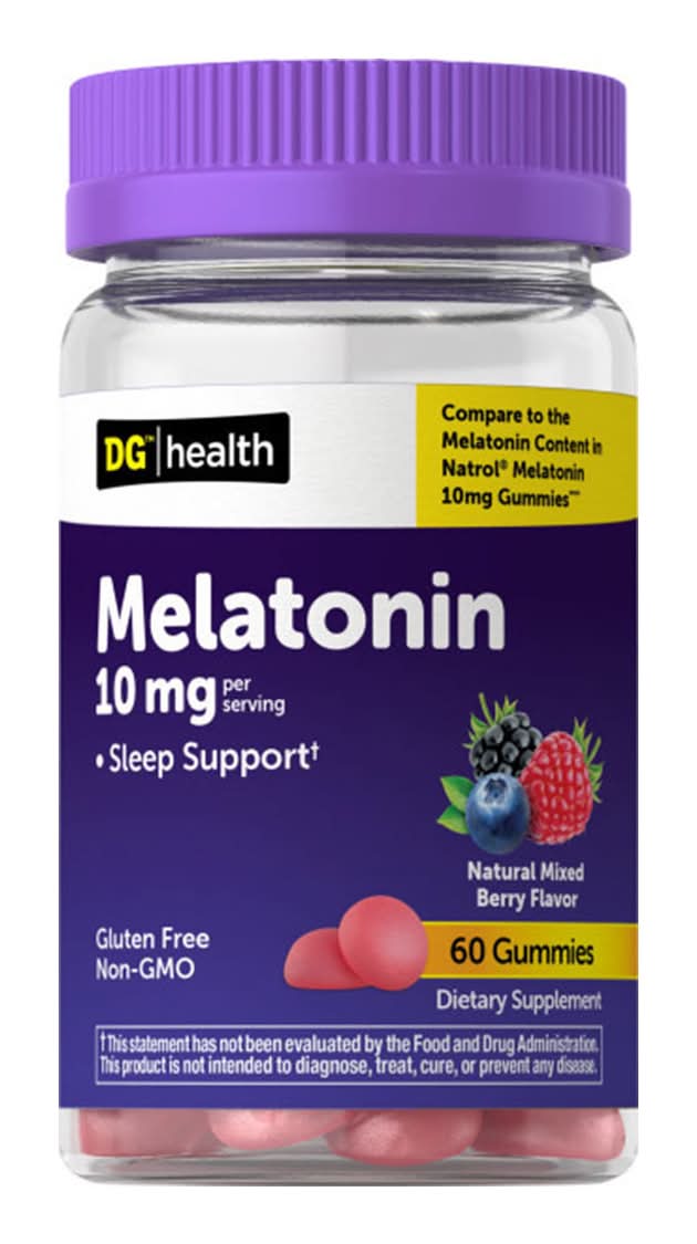 Dg Health Melatonin 10 Mg Gummies Mixed Berry 60 Ct
