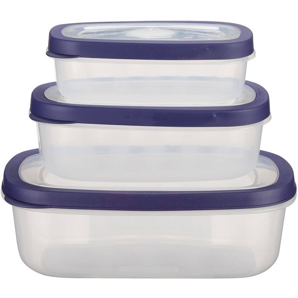 Everyday Essentials 3-Piece Rectangular Food Storage Container Set