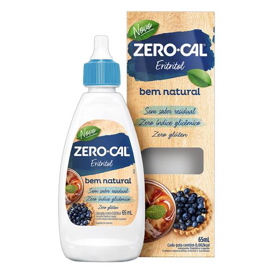 Zero-cal adoçante líquido bem natural eritritol (65 ml)