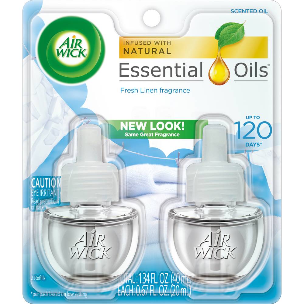 Air Wick Fresh Linen Scented Essential Oils Refills (2 Ct)