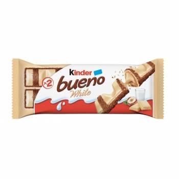 Barritas de chocolate con leche y crema de avellanas White Kinder Bueno 2 ud.