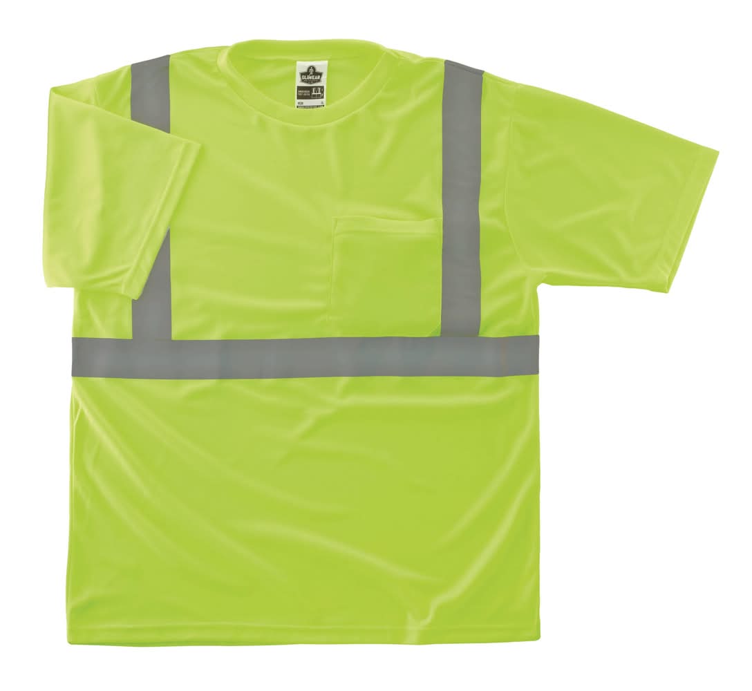 Ergodyne Type R, Class 2 Adult unisex Yellow Medium weight Short sleeve Striped T-shirt ( XL )